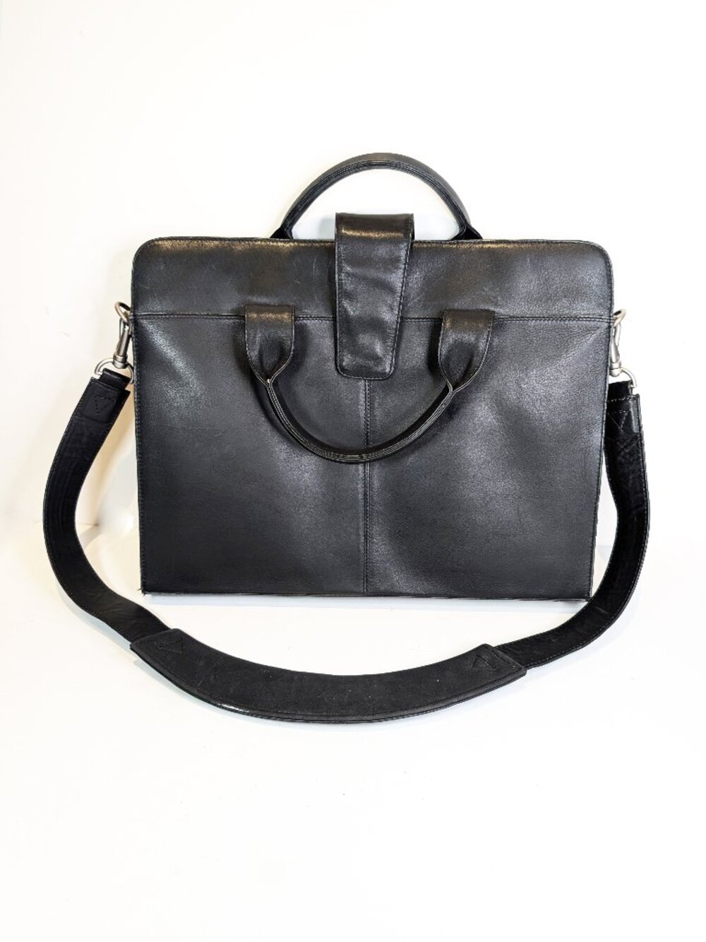 Derek Alexander black leather briefcase